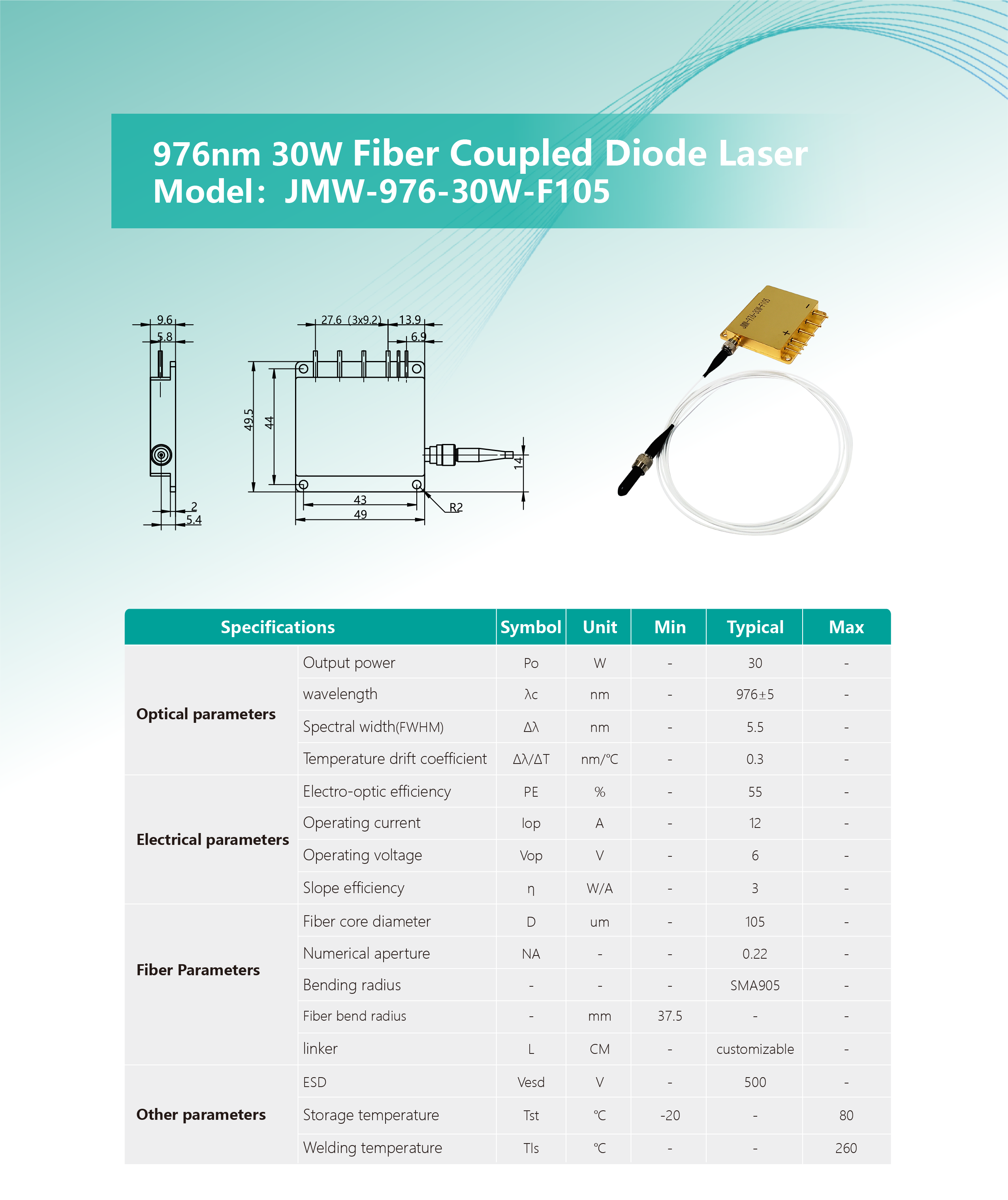 JMW-976-30W-F105 红光 英文